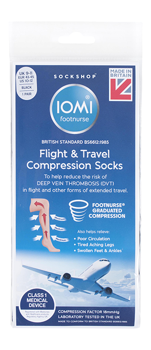 IOMI Flight & Travel Compression Socks Mens 1pp - Black