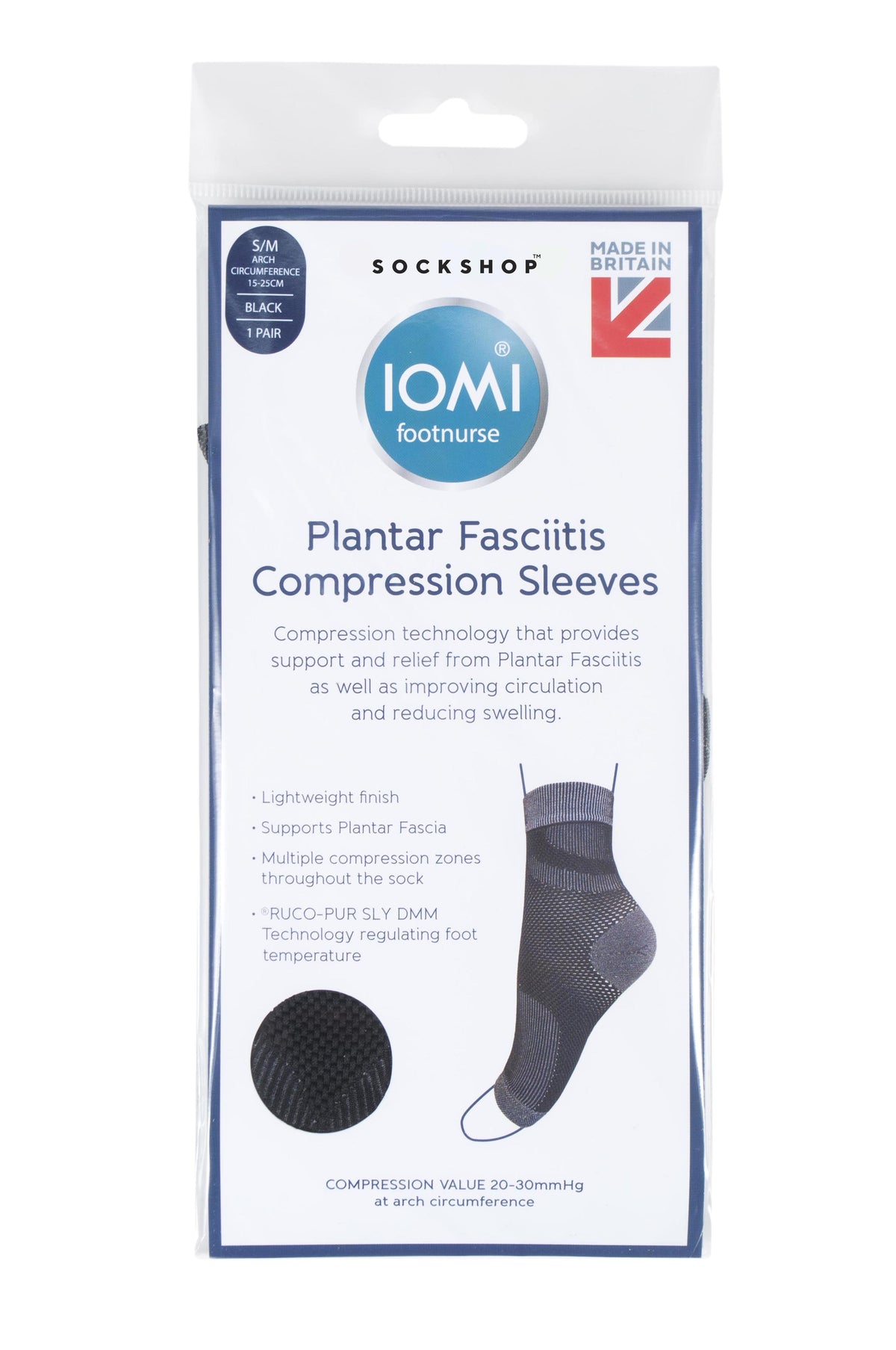 IOMI Plantar Fasciitis Compression Sleeve 1pp - Black