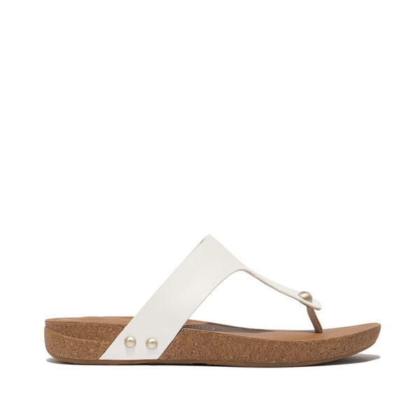 FitFlop Iqushion Leather Toe-Post Sandals - Urban White Sandals