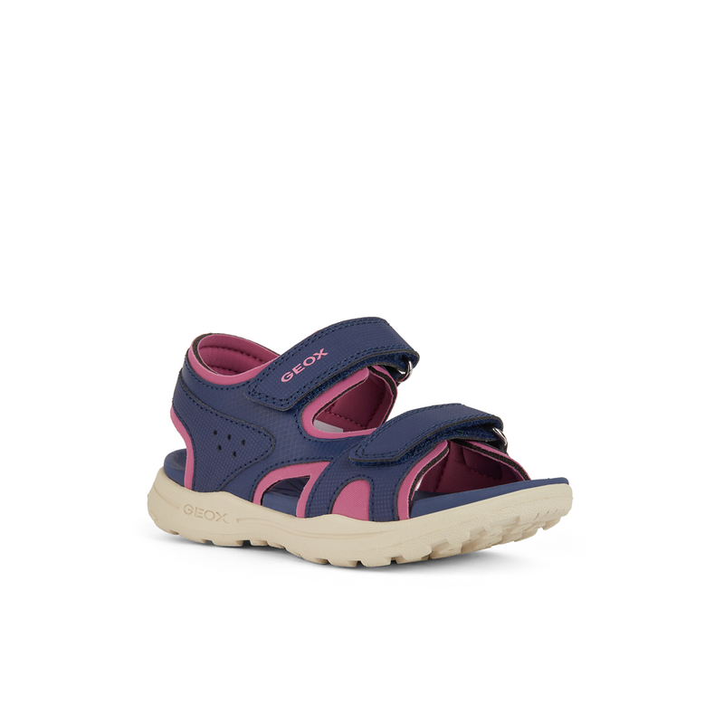 Geox J Vaniett Girl J456AA - C4268 - Navy/Fuchsia Sandals