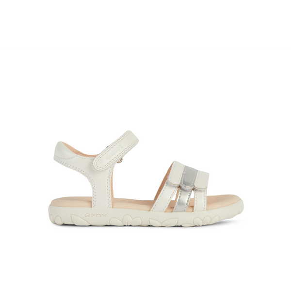 Geox J Sandal Haiti Girl J458ZD - C0459 - White/Silver Sandals