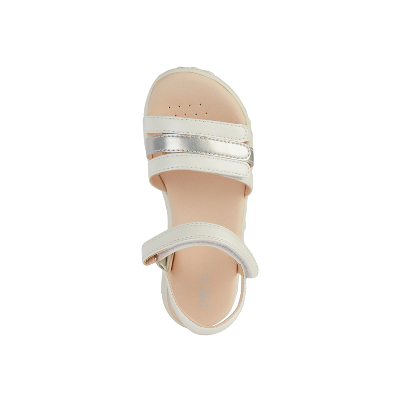 Geox J Sandal Haiti Girl J458ZD - C0459 - White/Silver Sandals