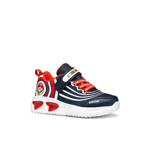 Geox J Assister Boy  B J55DZB - C0735 Navy/Red Trainers