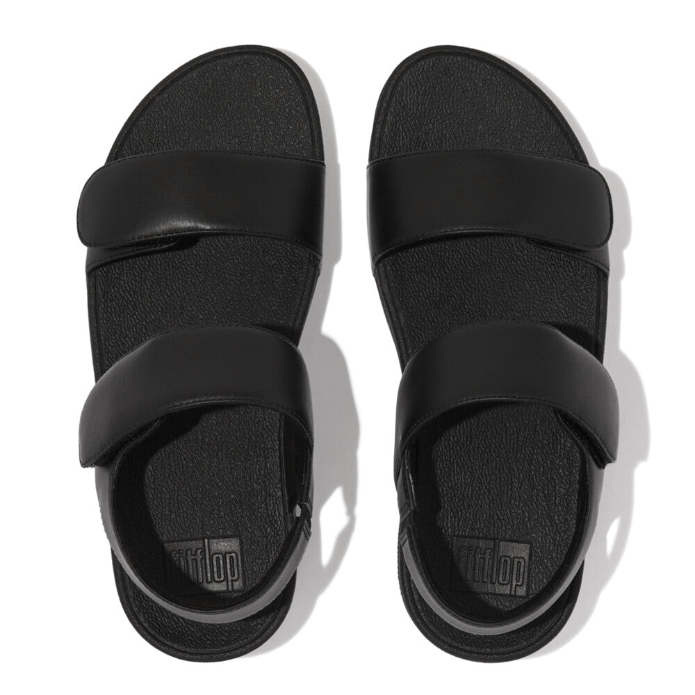 Fitflop Lulu Adjustable Leather Back-Strap Sandals - All Black Sandals