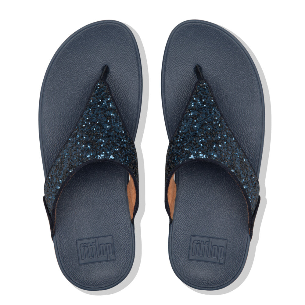 Fitflop Lulu Glitter Toe-Thongs - Midnight Navy Sandals – SoleLution
