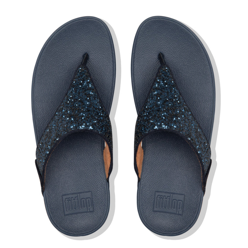 Fitflop Lulu Glitter Toe-Thongs - Midnight Navy Sandals