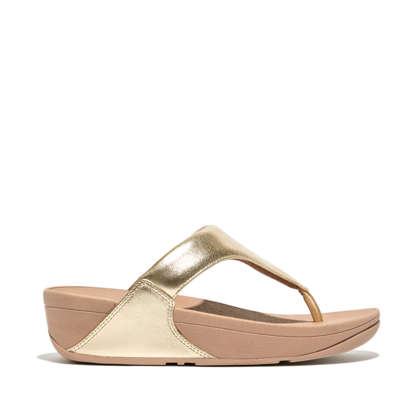 FitFlop Lulu Leather Toepost - Platino Sandals