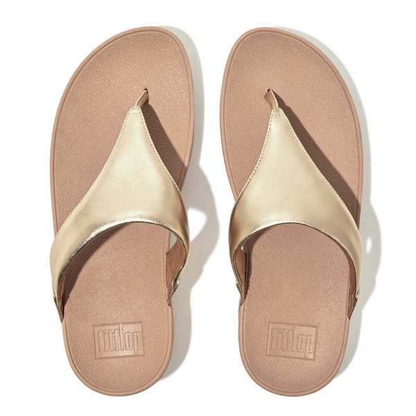 FitFlop Lulu Leather Toepost - Platino Sandals