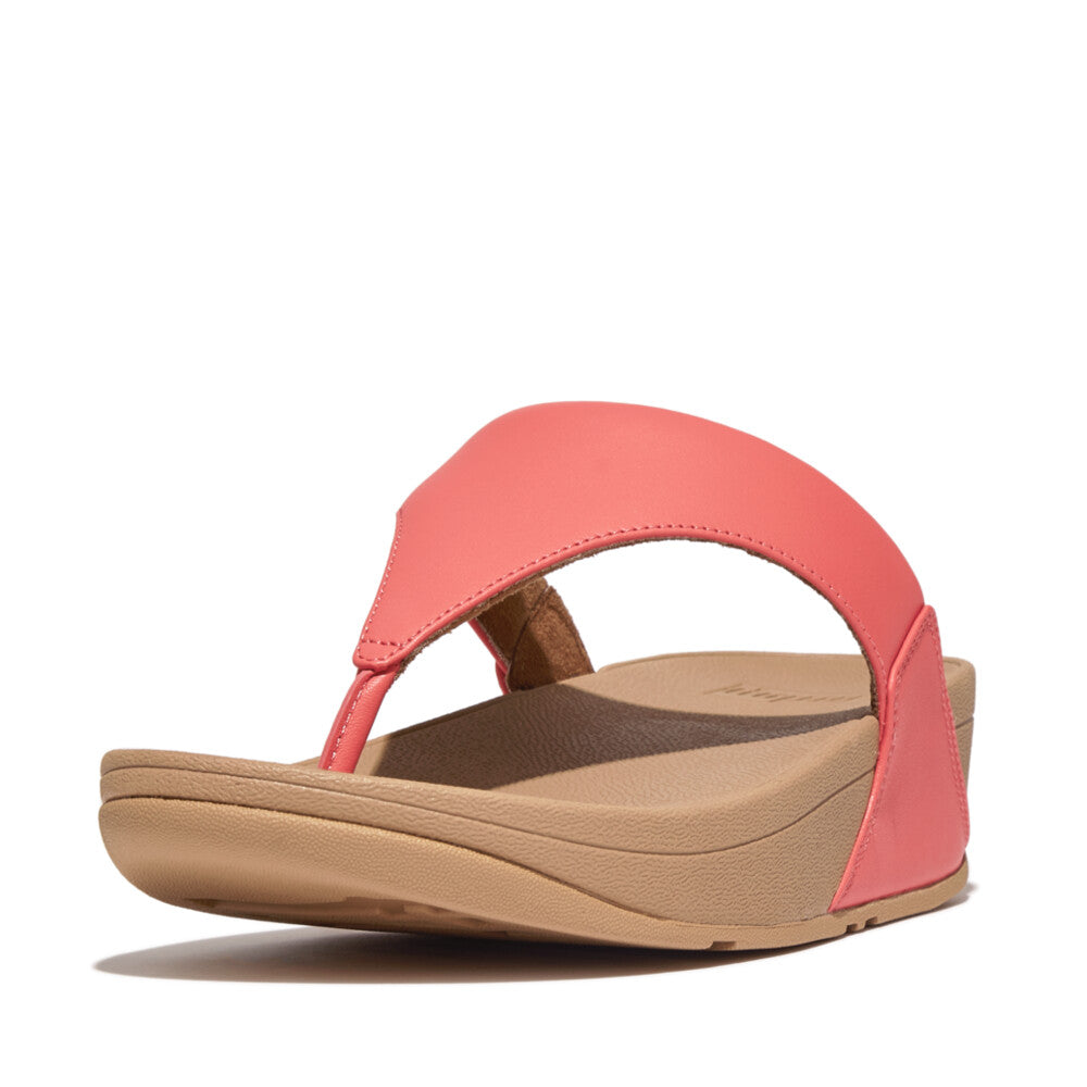 Fitflop Lulu Leather Toepost - Rosy Coral Sandals