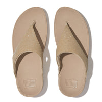 Fitflop Lulu Shimmerlux Toe-Post Sandals - Latte Beige Sandals