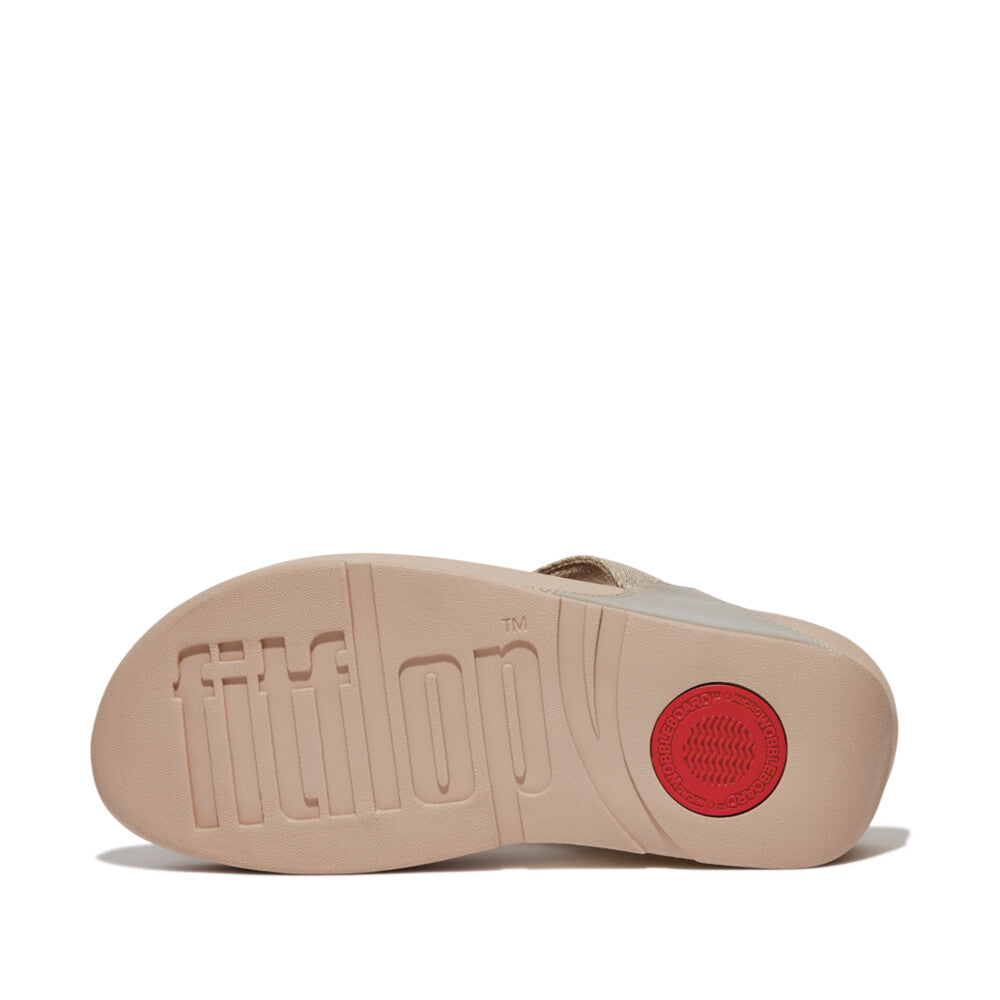 Fitflop Lulu Shimmerlux Toe-Post Sandals - Latte Beige Sandals