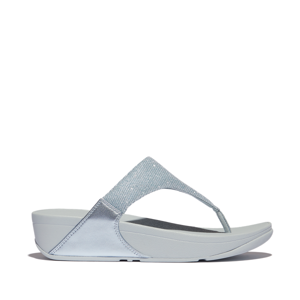 FitFlop Lulu Shimmerlux Toe-Post  - Quiet Blue Sandals