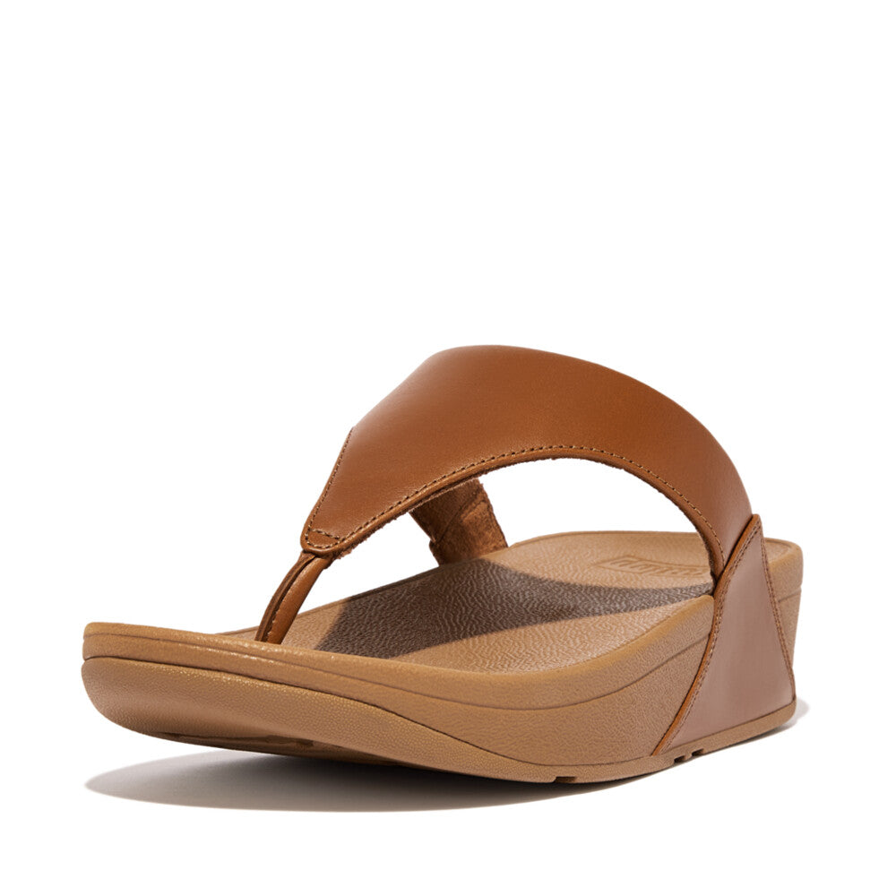 FitFlop Lulu Leather Toe Post - Light Tan Sandals