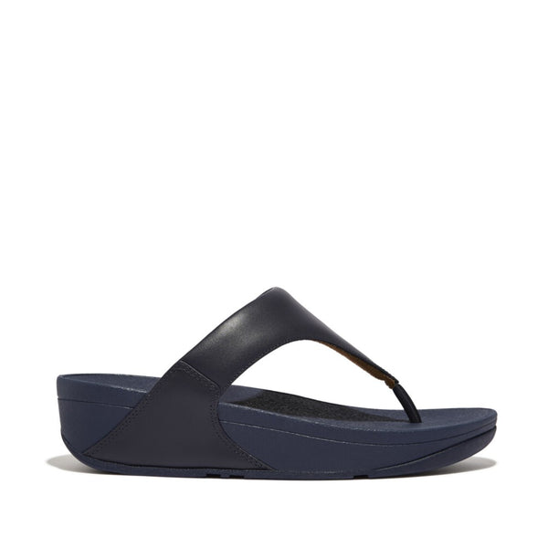FitFlop Lulu Leather Toepost - Deepest Blue Sandals
