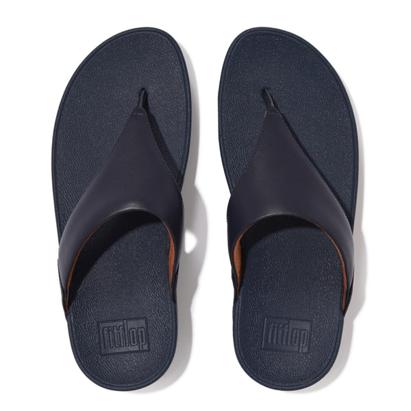 FitFlop Lulu Leather Toepost - Deepest Blue Sandals