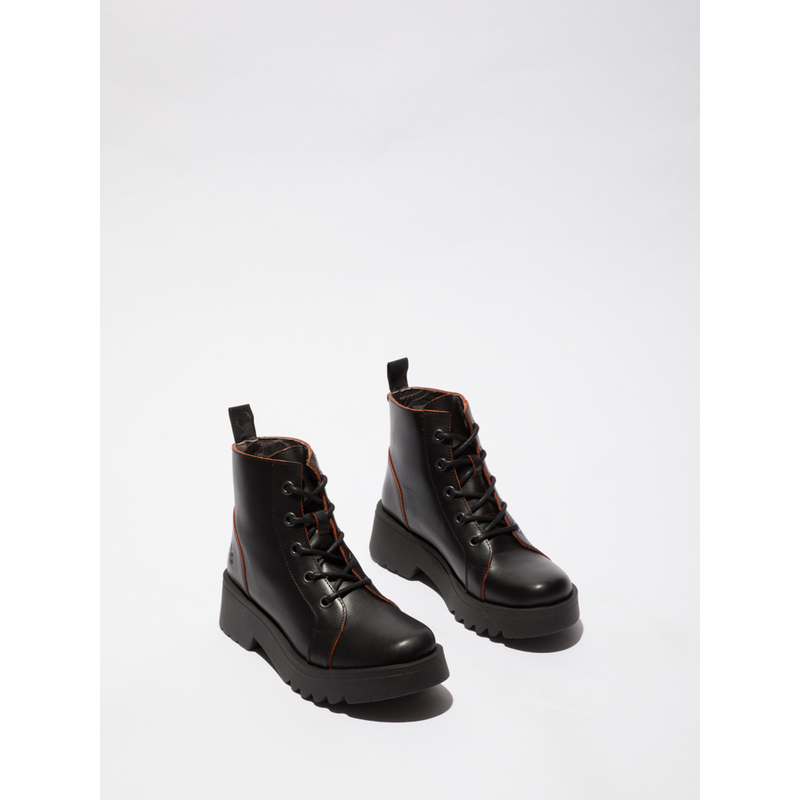 Fly London Metz - Black/Red Boots