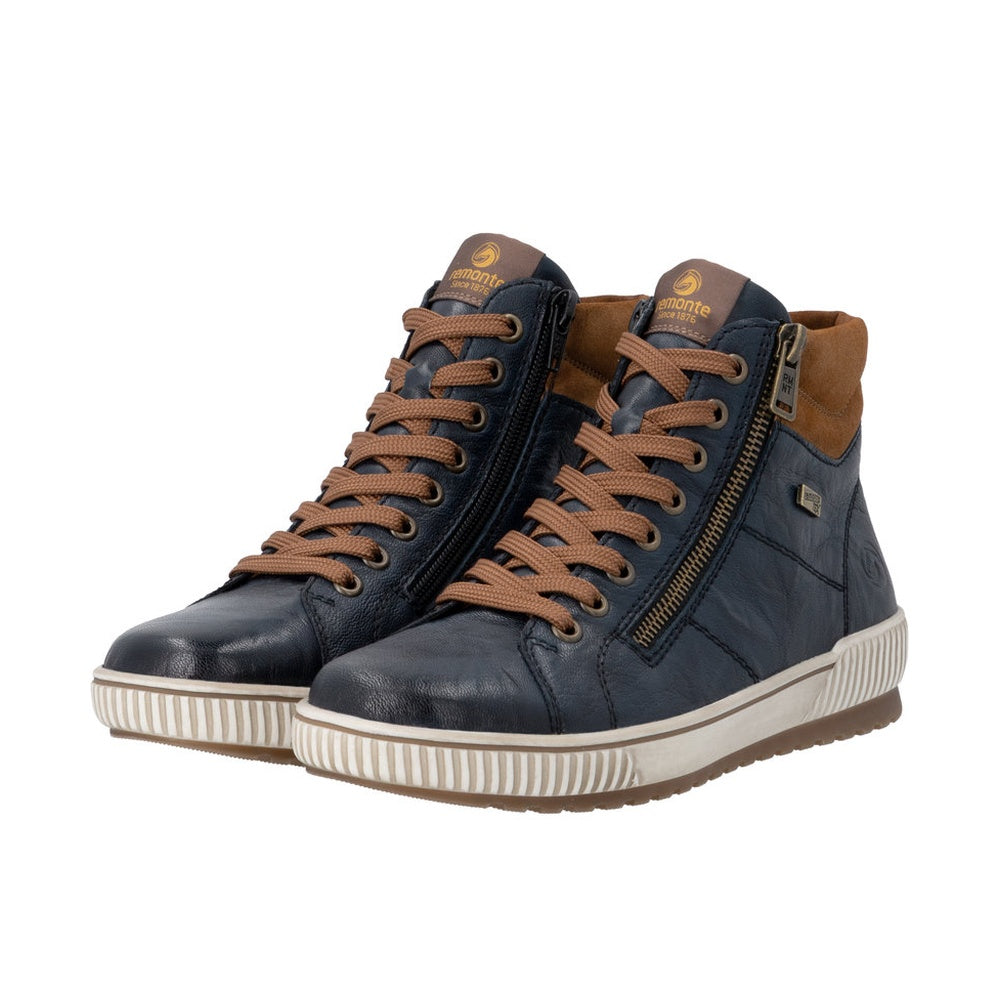Remonte D0772 Boot - Blue/Fawn
