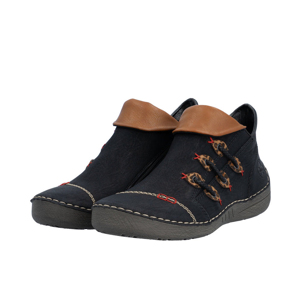 Rieker 72581 Ankle Boots - Black/Brown