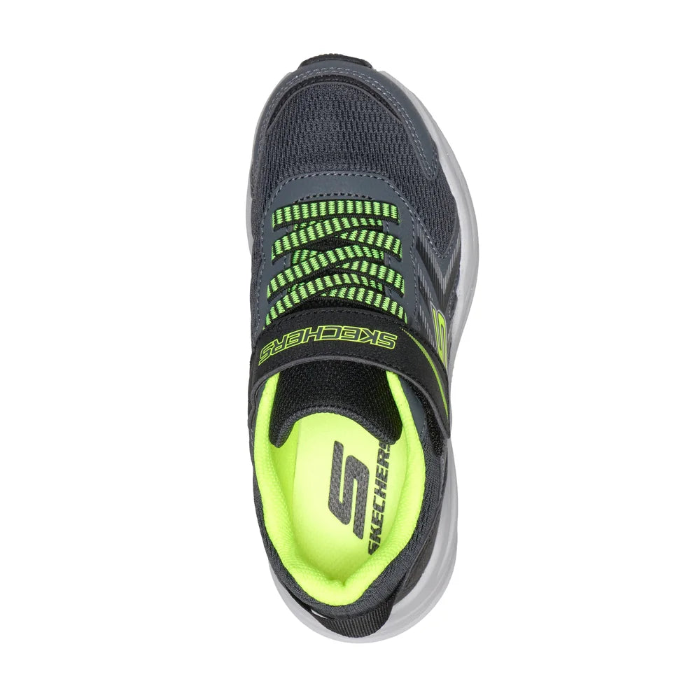 Skechers Microspec Tread Trainer - Charcoal/Black/Lime