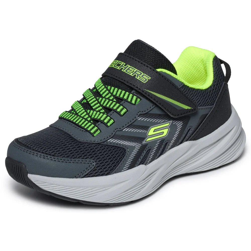 Skechers Microspec Tread Trainer - Charcoal/Black/Lime