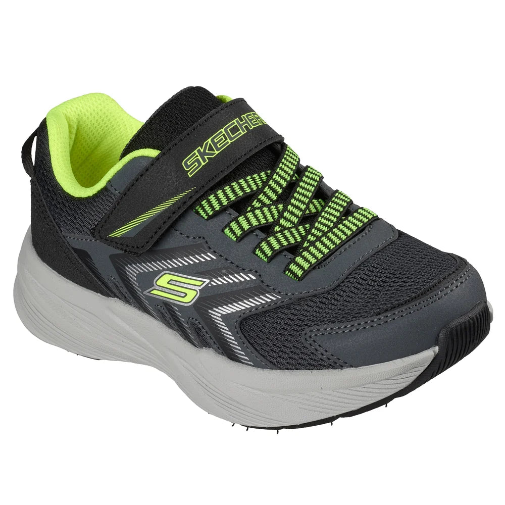 Skechers Microspec Tread Trainer - Charcoal/Black/Lime