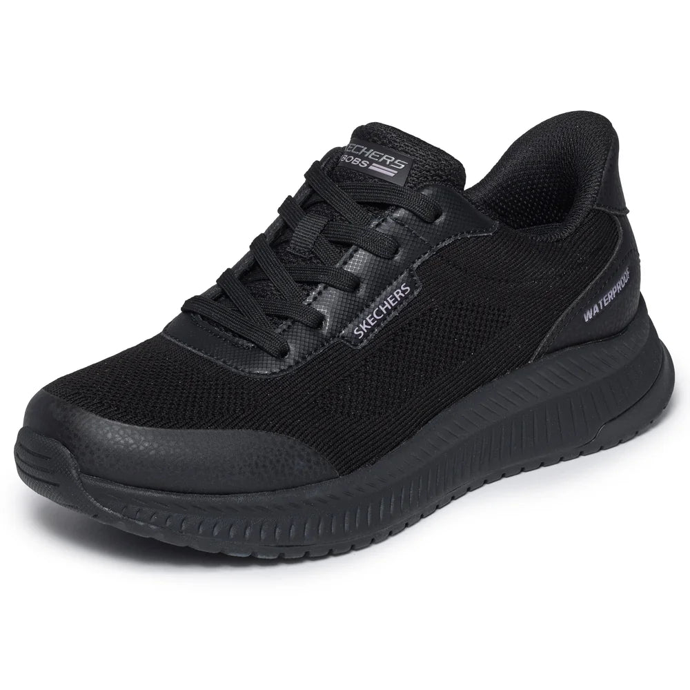 Skechers Slip-Ins Waterproof Bobs Squad 4 - Essential Look Trainer - Black