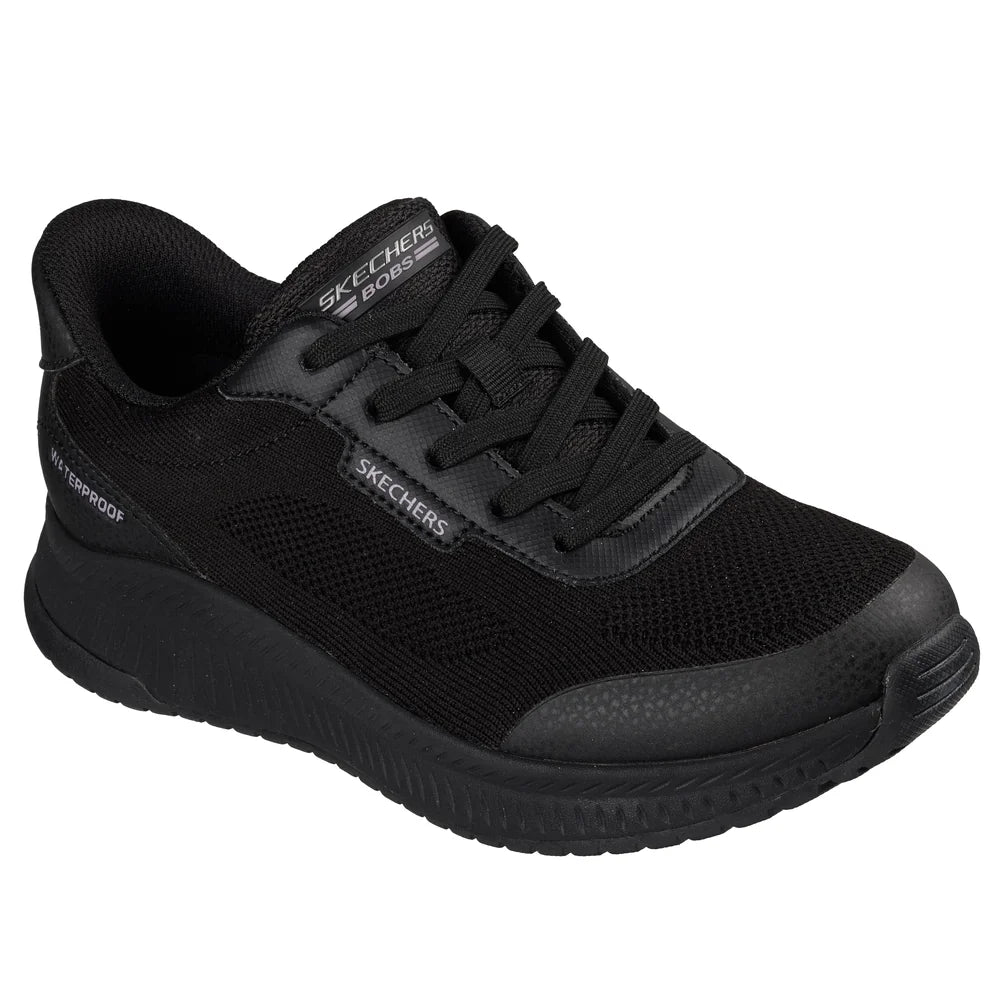Skechers Slip-Ins Waterproof Bobs Squad 4 - Essential Look Trainer - Black