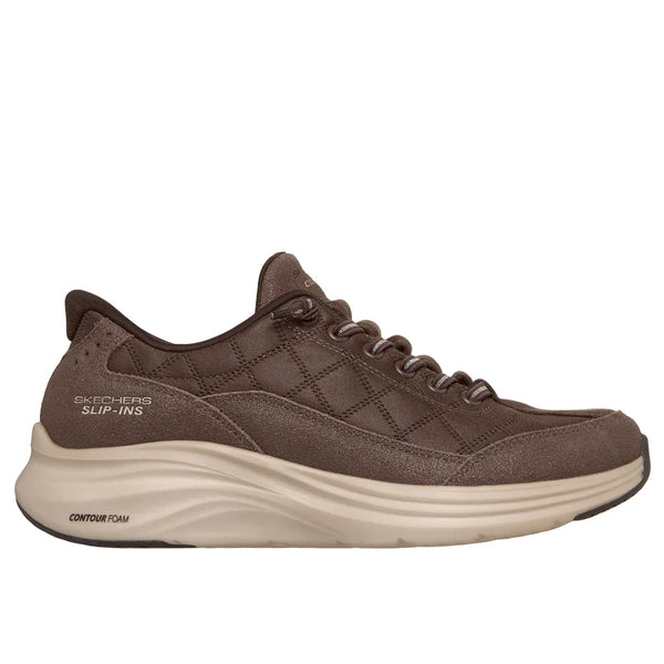 Skechers Slip-Ins Contour Foam - Cozy Fit Natural Ease Trainer - Chocolate Brown