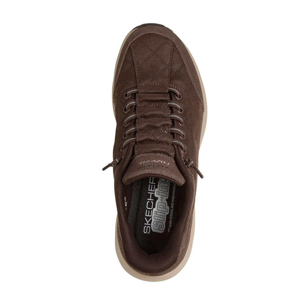 Skechers Slip-Ins Contour Foam - Cozy Fit Natural Ease Trainer - Chocolate Brown