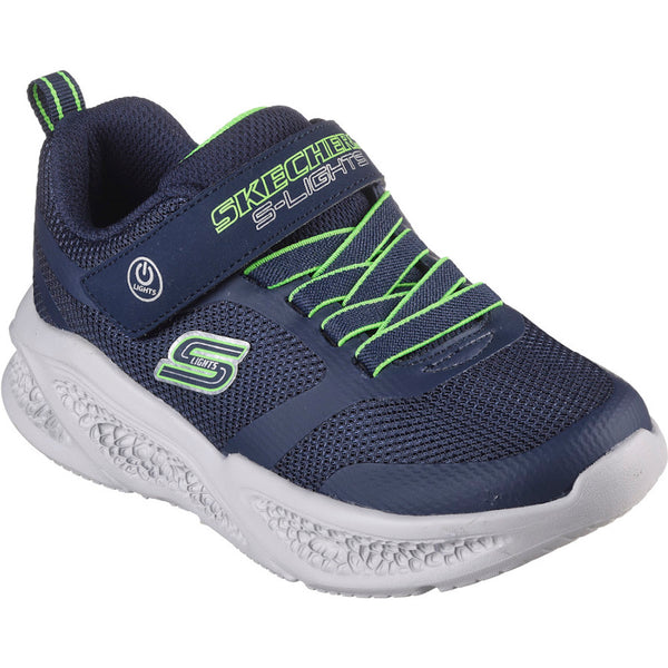 Skechers Meteor-Lights - Navy Lime Trainers