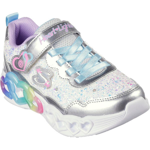 Skechers Infinite Heart Lights - Fresh - Silver Trainers