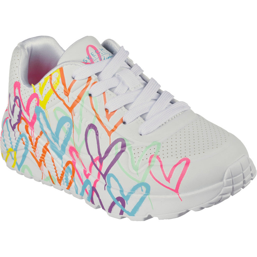Skechers JGoldcrown Uno Lite - Spread The Love - White/Multi Trainers