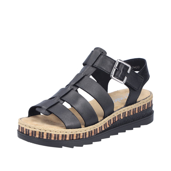 Rieker V7904 - Black Sandals