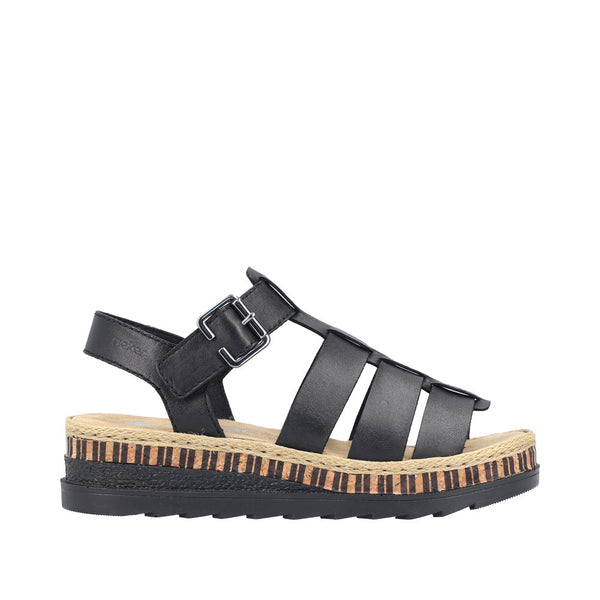 Rieker V7904 - Black Sandals