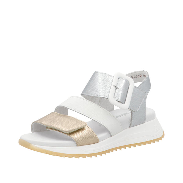 Rieker Sport W2950 - Gold/Paper/Silver Sandals