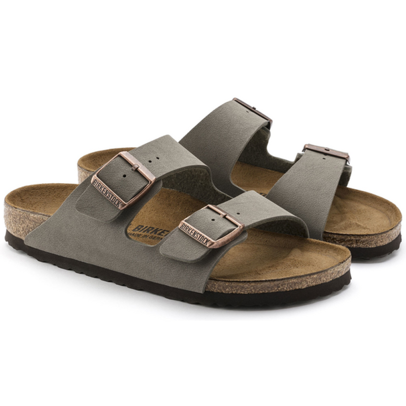 Birkenstock Arizona Birko-Flor Birkibuc - Stone Sandals