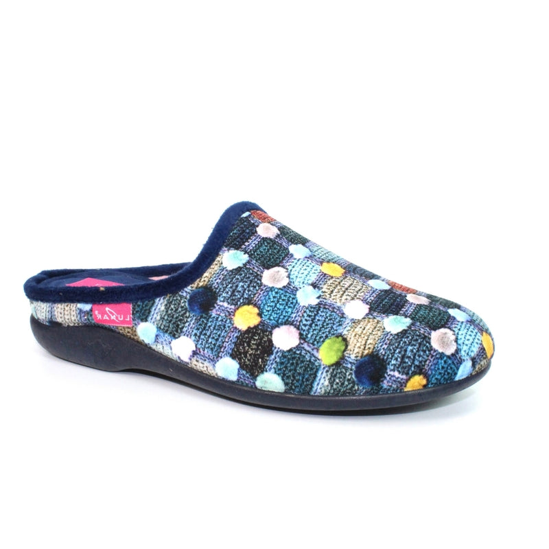 Lunar Crackle - Blue Spotty Slippers