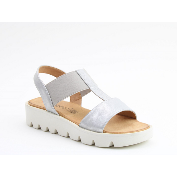 Heavenly Feet Ritz Shimmer - Silver Shimmer Sandals
