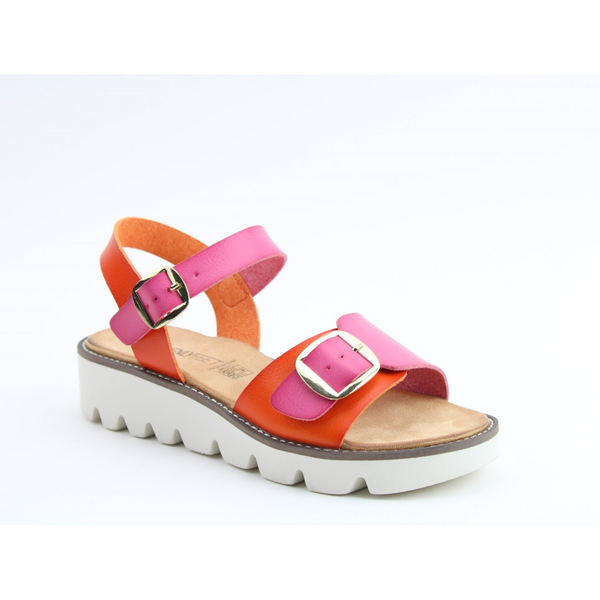 Heavenly Feet Trudy - Fuchsia/Orange Sandals